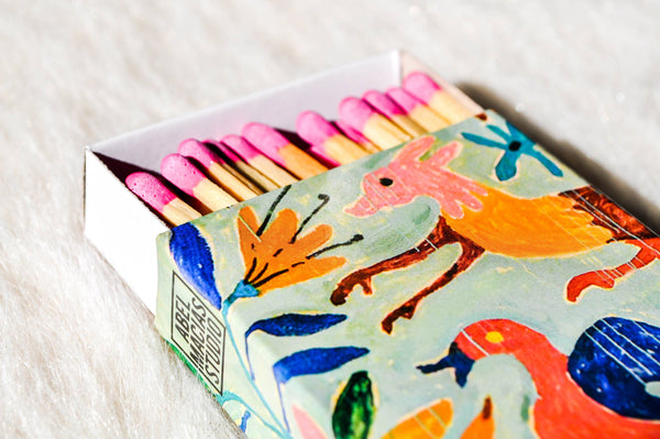 Colorful Garden Birds Pink Matchbox Matches SproutSouth 